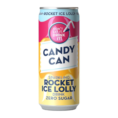 CANDY CAN SPARKLING DRINK ROCKET ICE LOLLY ZERO SUGAR 330ML