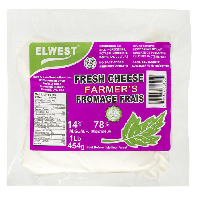 ELWEST COTTAGE FARMERS CHEESE 14 % 454G
