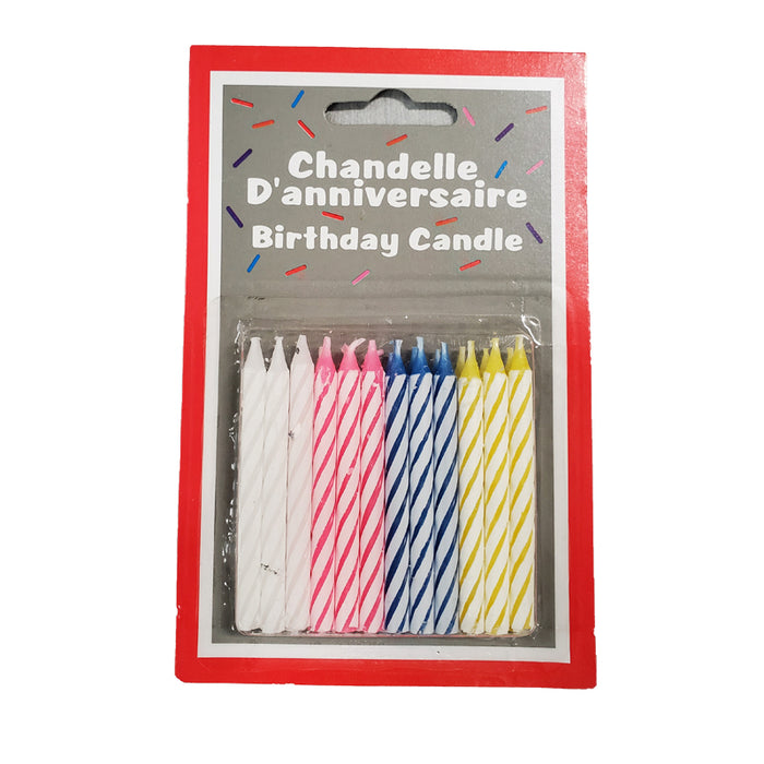 BIRTHDAY CANDLES 24 4 COLORS NEON
