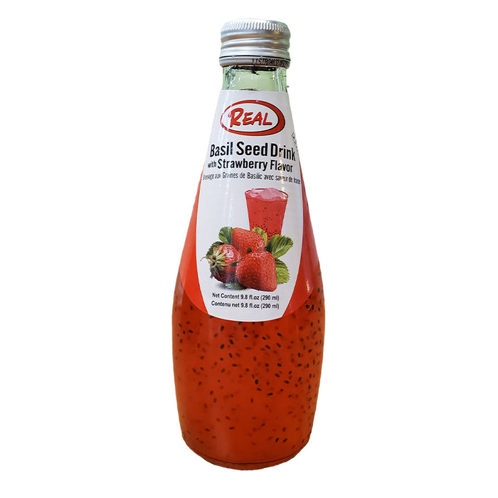 REAL 290ML  BASIL SEED DRINK WITH STRAWBERRY FLAVOR