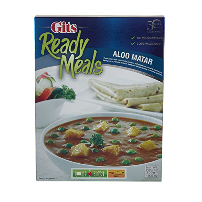 GITS 300G ALOO MATAR READY MEAL, GREEN PEAS WITH POTATOES AND SPICES