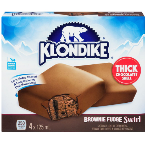 KLONDIKE  ICE CREAM BROWNIE FUDGE SWIRL 4 x 125ML