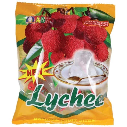 ABC JELLY ASSORTED NATURAL FRUIT BITES LYCHEE 300G