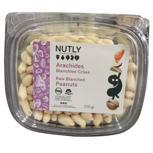 NUTLY RAW BLANCHED PEANUTS 250G