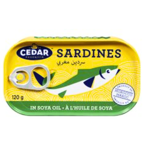 CEDAR SARDINES IN SOYA OIL 120G