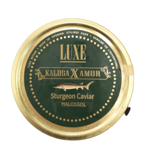 LUXE KALUGA X AMUR BLACK STURGEON CAVIAR MALOSSOL 100G