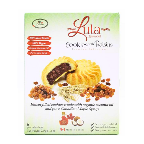LULA MAAMOUL COOKIES WITH WITH RAISINS PREMIUM SELECTIONS 228G