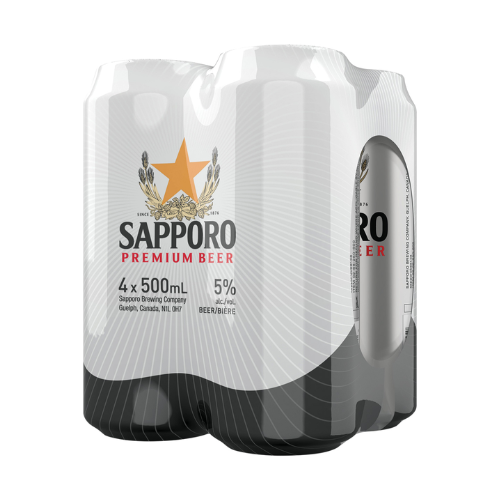 SAPPORO 4 X 500ML BEER