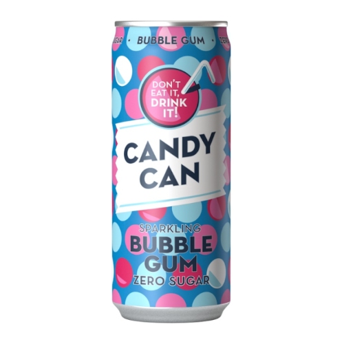 CANDY CAN SPARKLING DRINK BUBBLE GUM ZERO SUGAR 330ML