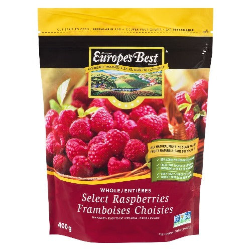 EUROPE'S BEST WHOLE SELECT RASPBERRIES 400G