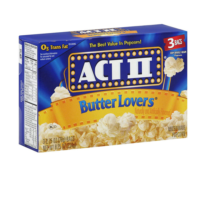 ACT II BUTTER LOVERS POPCORN 234G