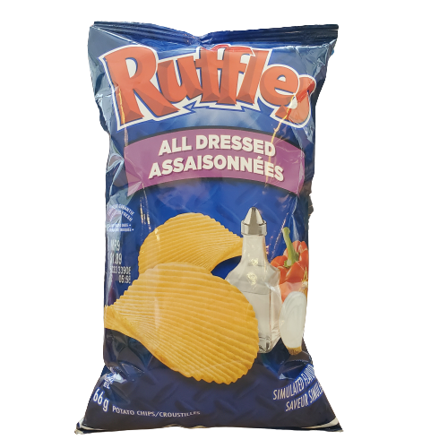 RUFFLES POTATO CHIPS ALL DRESSED 66G