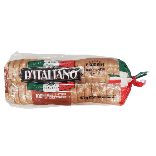 D'ITALIANO WHOLE WHEAT BREAD 675G