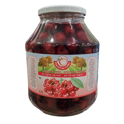 PEACH TREE VALLEY PITTED SWEET CHERRIES IN LIGHT SYRUP 1.7L