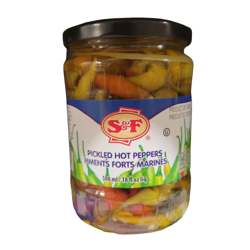 S&F PICKLED HOT PEPPERS 500ML