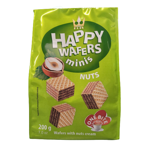 FLIS HAPPY WAFERS MINIS NUTS CREAM 200G