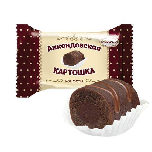 AKKOND " KARTOSHKA" CHOCOLATE BISCUIT CREAM COCOA GLAZED IN CHOCOLATE KG
