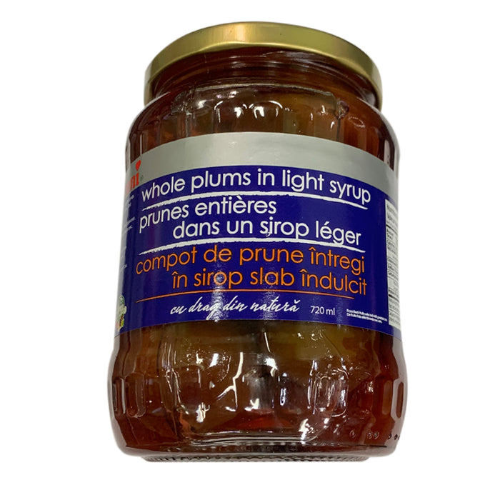 RAURENI WHOLE PLUMS IN LIGHT SYRUP 72OML