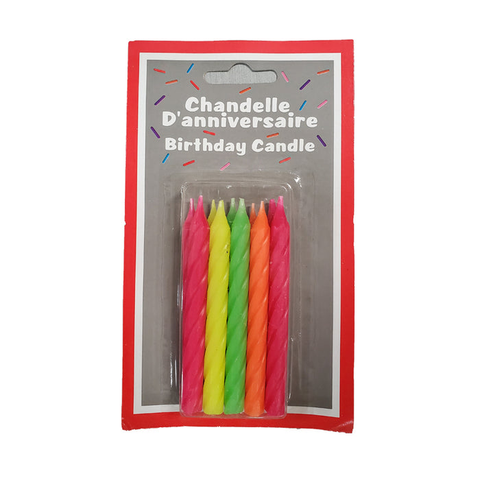BIRTHDAY CANDLES 10 5 COLORS