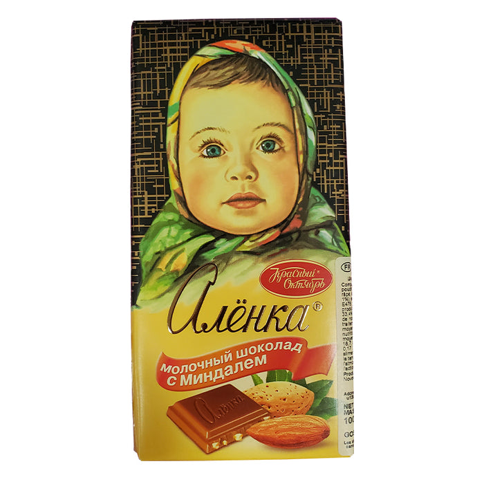ALENKA KRASNYY OKTYABR' MILK CHOCOLATE WITH ALMOND 90G