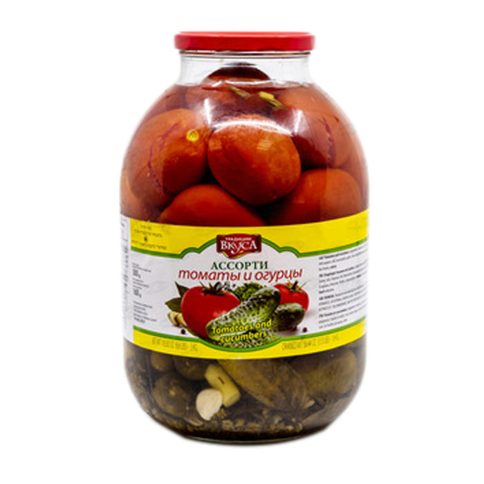 TRADITSII VKUSA ASSORTED TOMATOES AND PICKLES   3KG
