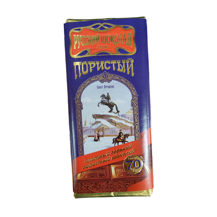 RUSSIAN CHOCOLATE BITTER 70% AERATED 90G