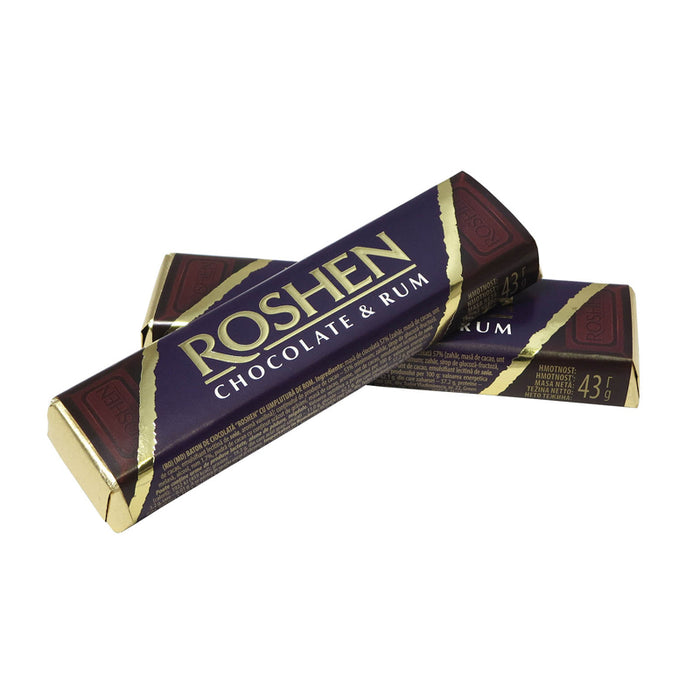 ROSHEN 43G CHOCOLATE BAR WITH RUM FLAVOURED FILLING