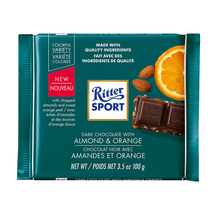 RITTER SPORT 100G ALMOND AND ORANG