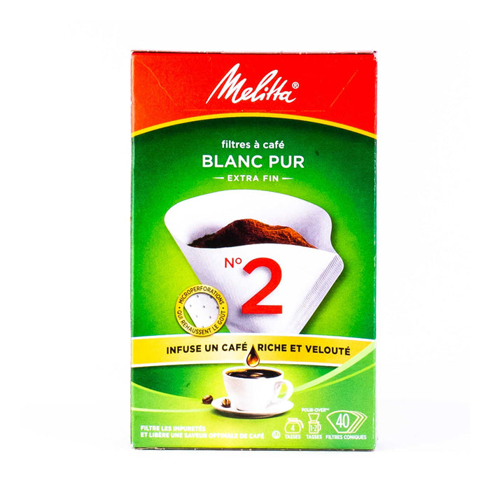 MELITA №2 PURE WHITE COFFEE 40 CONE FILTERS