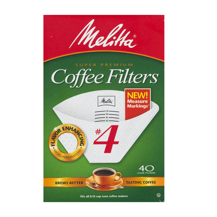 MELITA №4 PURE WHITE COFFEE 40 CONE FILTERS