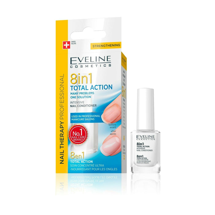 EVELINE COSMETICS 12 ML NAIL /HAND CARE 8 IN 1 TOTAL ACTION INTENSIVE NAIL CONDITIONER