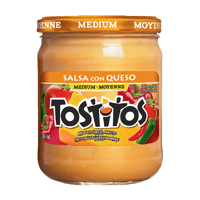 TOSTITOS SALSA MEDIUM MADE WITH REAL CHEESE 394ML