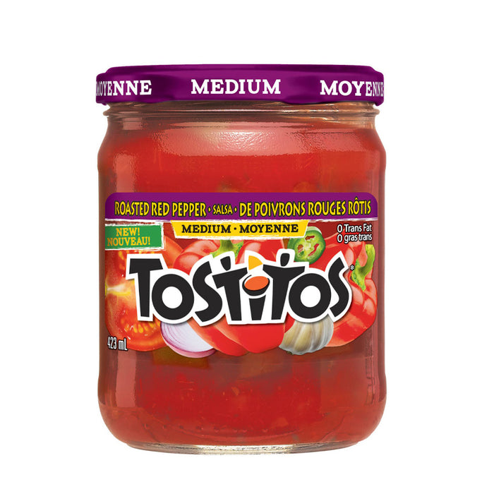 TOSTITOS SALSA WITH ROASTED RED PEPPER MEDIUM 423ML