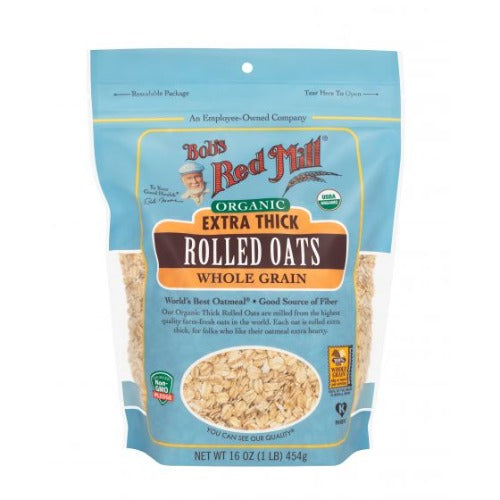 BOB'S RED ORGANIC EXTRA THICK ROLLED OATS 454G