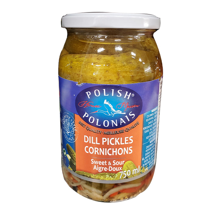POLISH HOUSE DILL SWEET AND SOUR PICKLES 750ML
