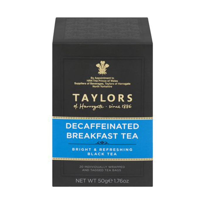 TAYLORS DECAFFEINATED BREAKFAST TEA 20 BAGS 50G