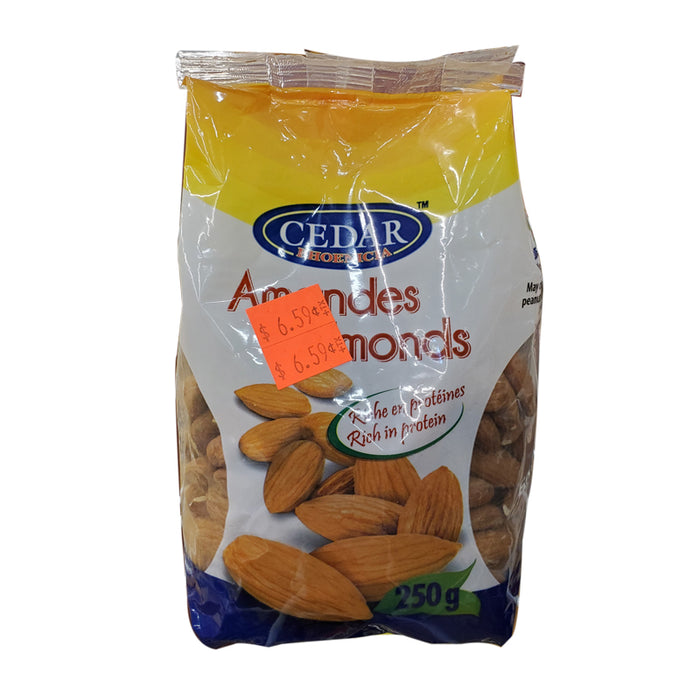 CEDAR RAW ALMONDS 250G