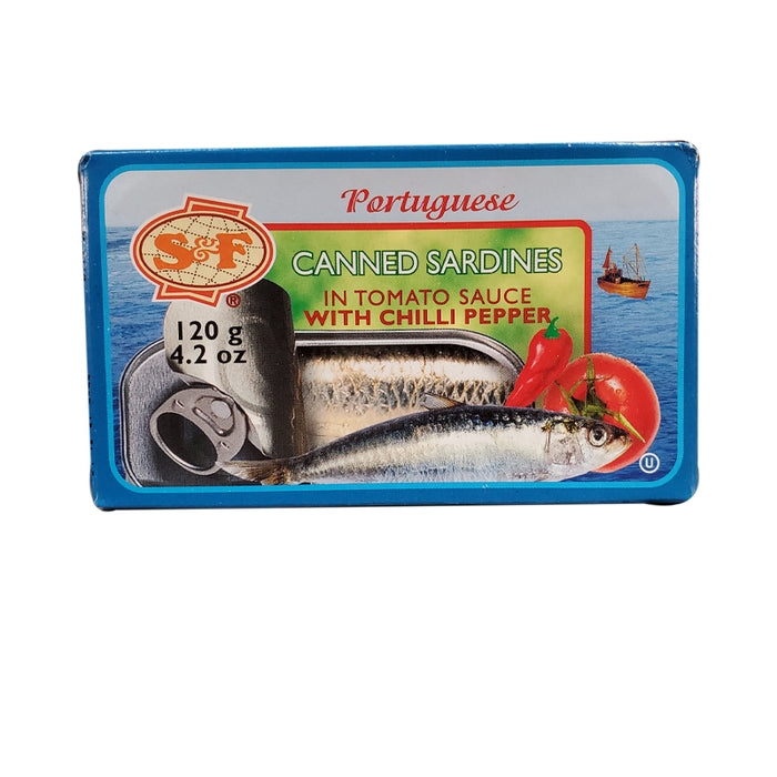S&F SARDINES IN TOMATO SAUCE WITH CHILLI PEPPERS 120G