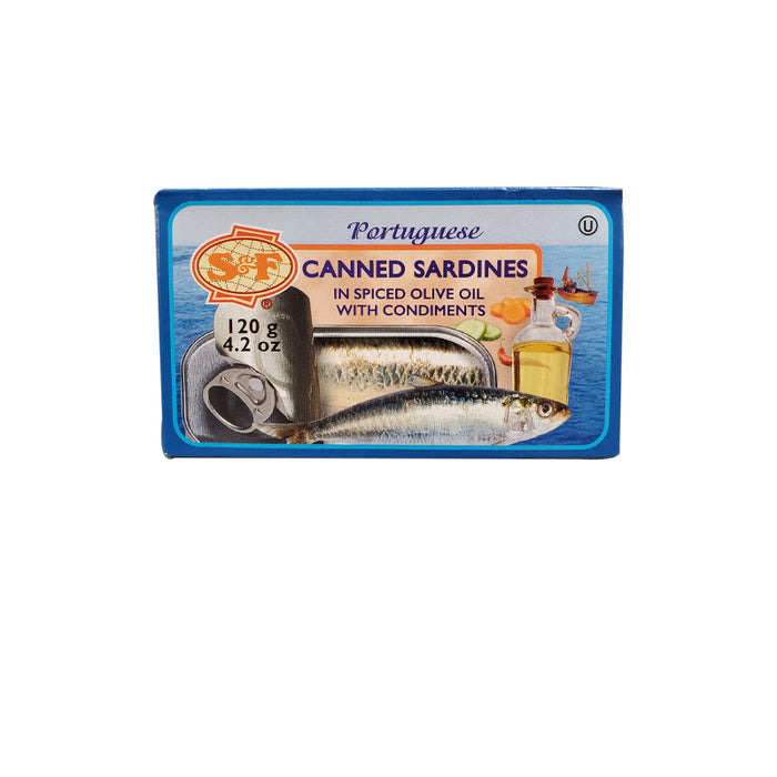 S&F SARDINES IN SPICED OLIVE OIL 120G