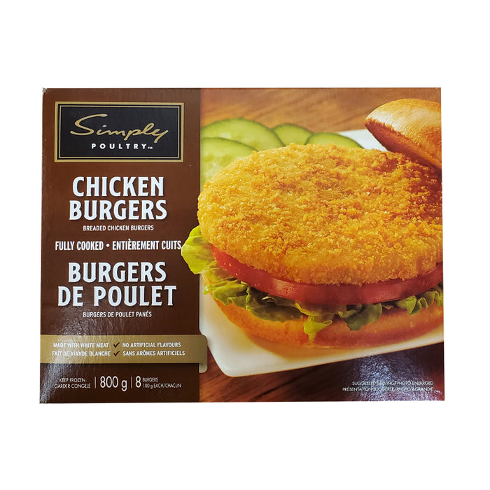 SIMPLY CHICKEN BURGERS  800G
