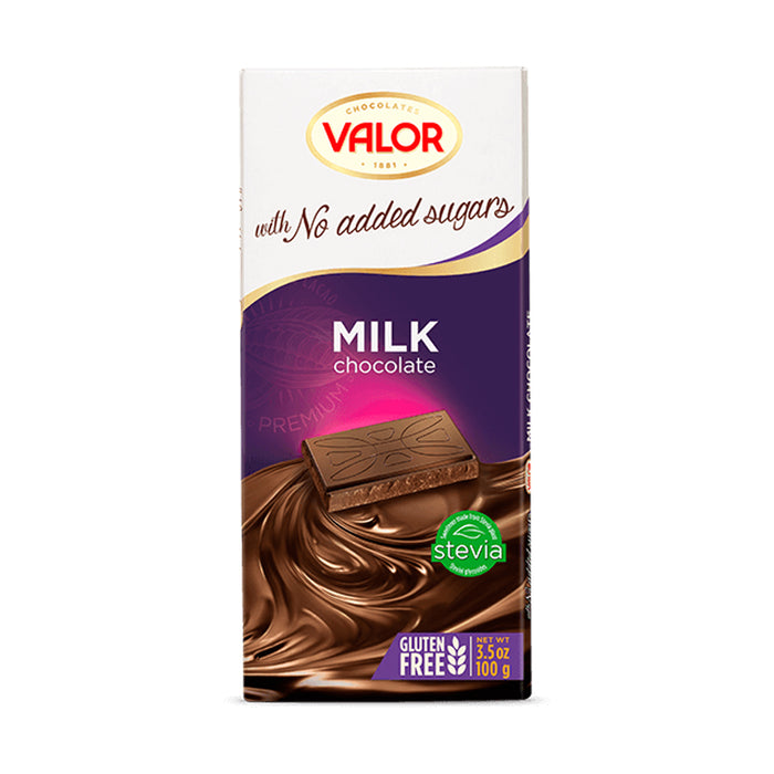 VALOR STEVIA NO SUGAR MILK CHOCOLATE 100G