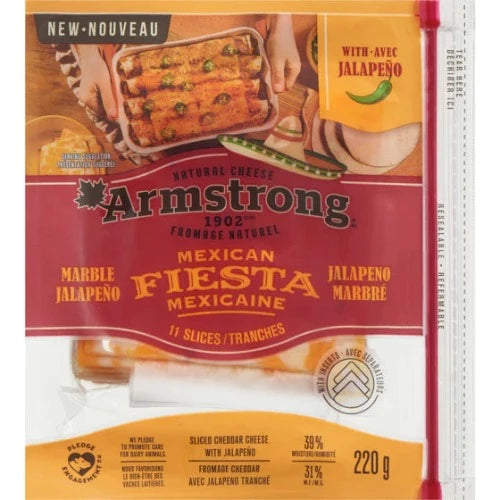 ARMSTRONG MEXICAN FIESTA MARBLE JALAPENO 11 SLICES CHEESE 220G