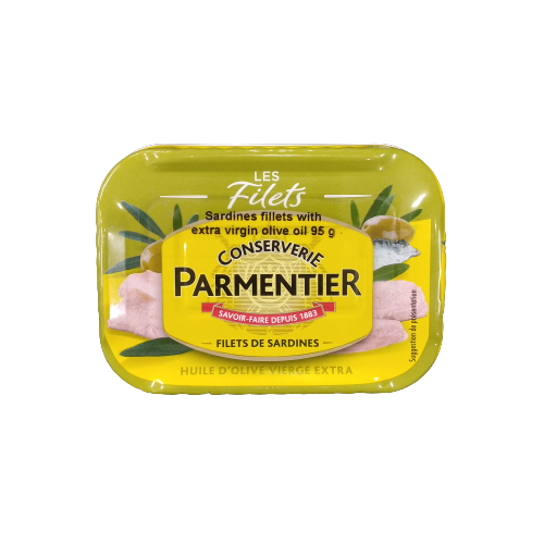 PARMENTIER SARDINES FILLETS WITH EXTRA VIRGIN OLIVE OIL 95G