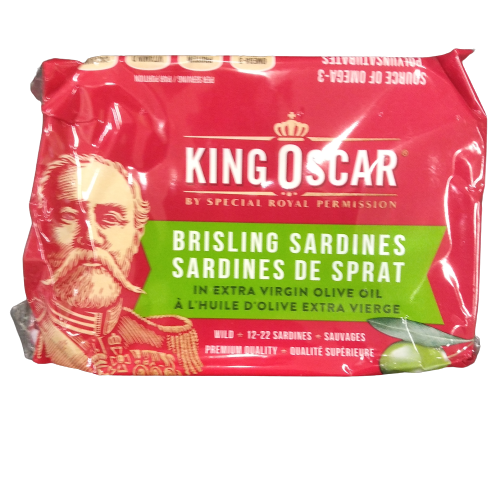 KING OSCAR BRISLING SARDINES IN EXTRA VIRGIN OLIVE OIL 106G