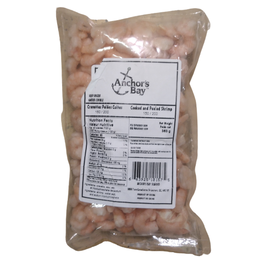 ANCHOR'S BAY COOKED AND PEELED SHRIMP 150/200 363G