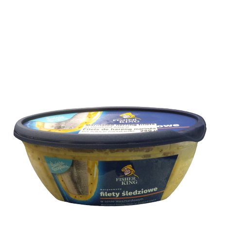 FISHER KING MARINATED HERRING FILLETS IN MUSTARD SAUCE 280G