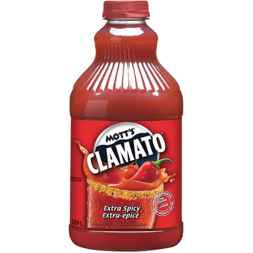 MOTT'S CLAMATO CLAM COCKTAIL EXTRA SPICY 1.89L