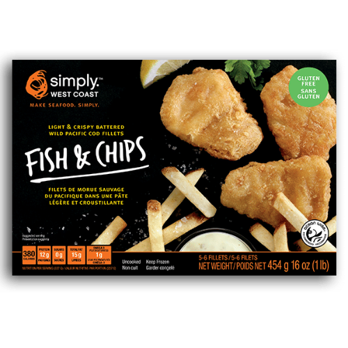 SIMPLY FISH & CHIPS COD FILLETS 454G