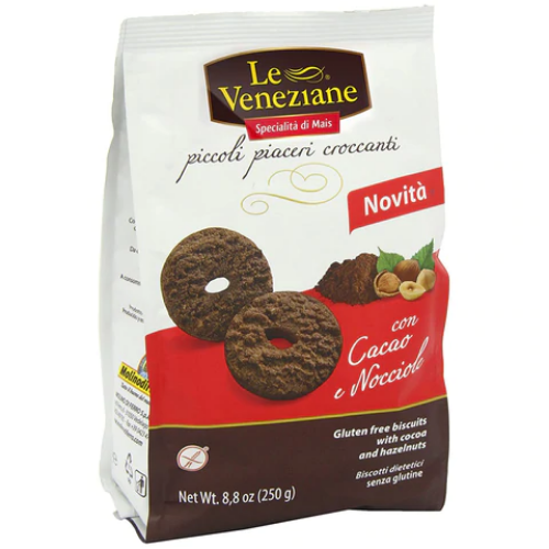 LE VENEZIANE COOKIES CORN BISCUITS WITH COCOA & HAZELNUT GLUTEN FREE 250G
