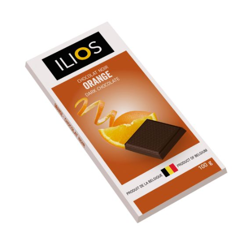 ILIOS DARK CHOCOLATE ORANGE PRODUCT OF BELGIUM 100G